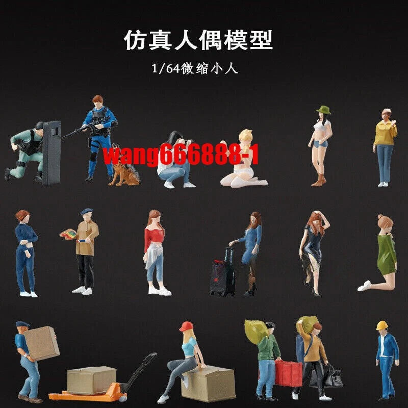 Diorama 1/64 Scale Various Figure Model City Street Doll Scene Display Model Toy