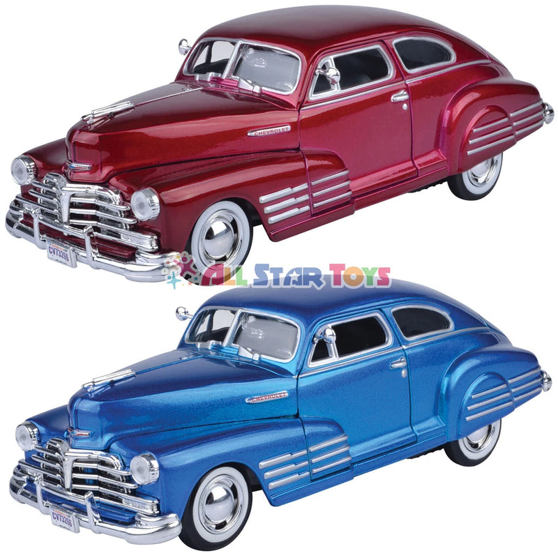1948 CHEVROLET FLEETLINE AEROSEDAN BLUE 1/24 DIECAST MODEL CAR MOTORMAX 73266