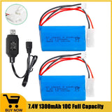 7.4V 1300mah Battery with Charger for MN82 Remote Control Car Battery MN128 MN78