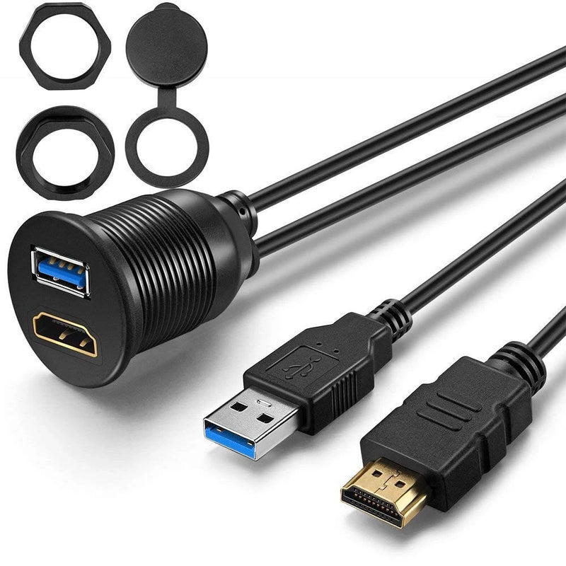 OBVIS USB3.0 and HDMI Mount Cable ?C USB3.0 and HDMI Extension Flush, Dash, Pa...