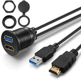 OBVIS USB3.0 and HDMI Mount Cable ?C USB3.0 and HDMI Extension Flush, Dash, Pa...