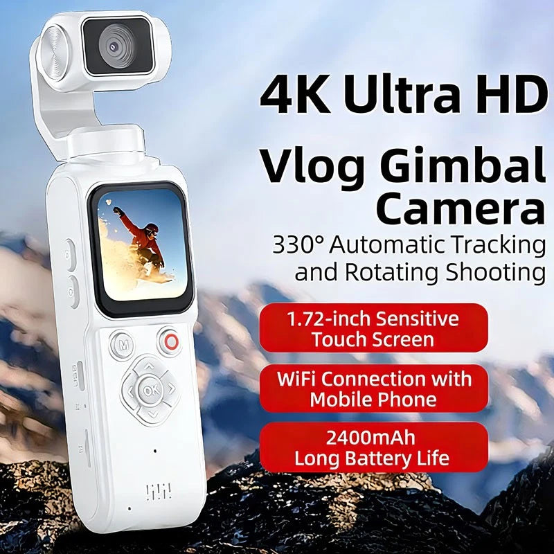 4K MINI WIFI Action Vlog Gimbal Camera Sport Face Tracking Pocket Body DV M105