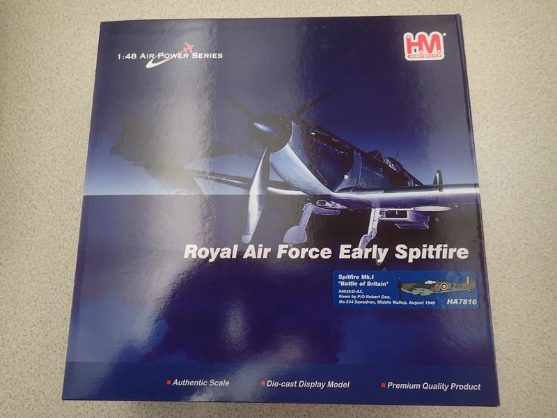 Hobbymaster 1:48 RAF Early Spitfire Mk.1 model kit in sealed display box