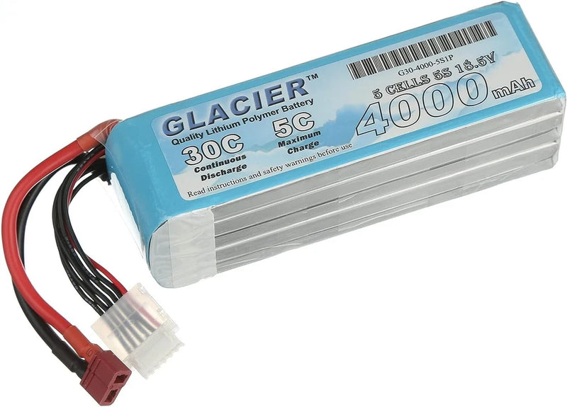 Glacier 30C 4000mAh 5S 18.5V LiPo Battery with T Plug