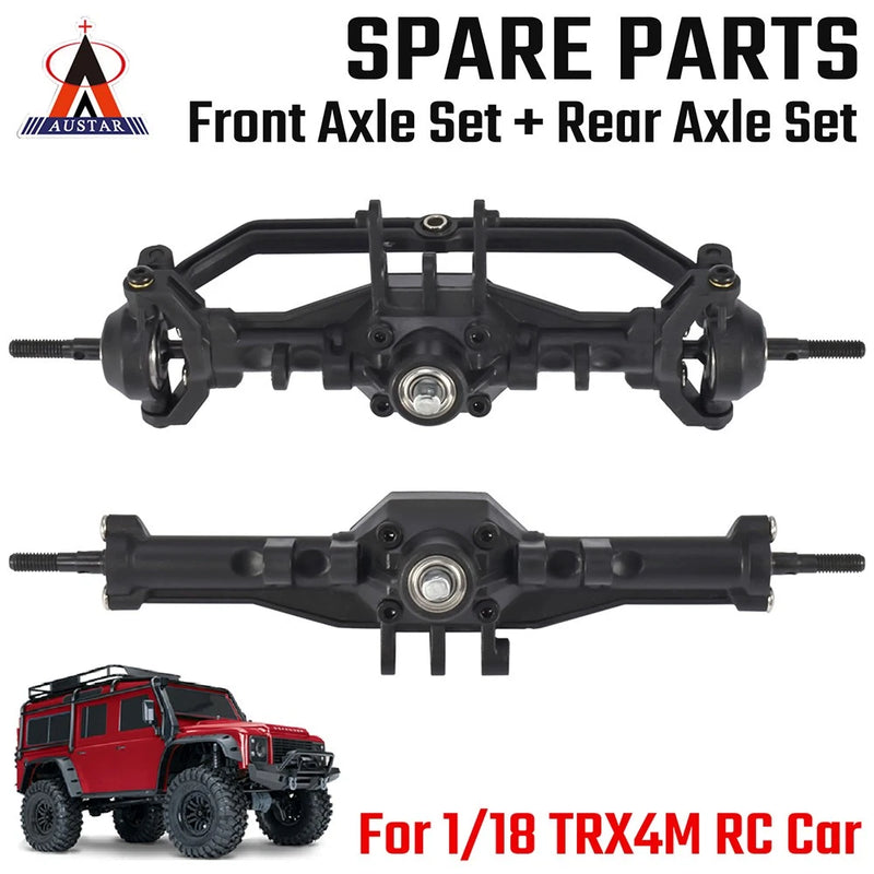 AUSTAR Front &Rear Axle Set Complete With Servo Mount For 1/18 TRX4M RC Car Part
