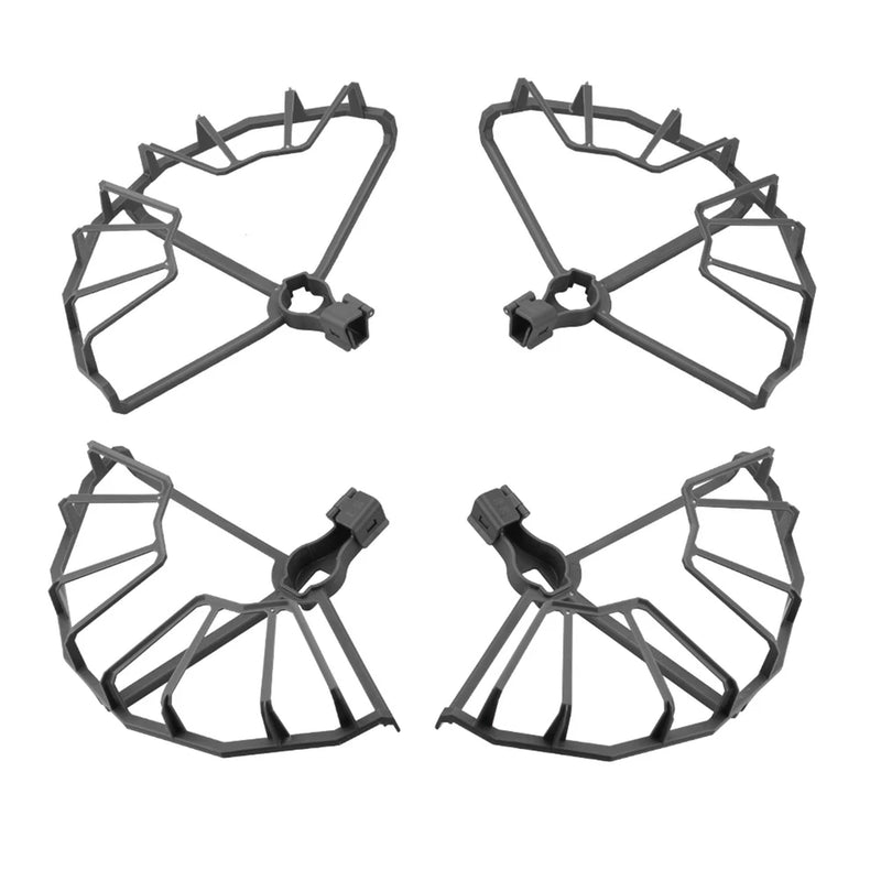 Lightweight drone propeller protective guard set with four cage frames and mounting clips