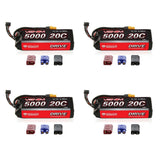 Venom 20C 3S 5000mAh 11.1V LiPo Battery with Universal Plug System x4 Packs