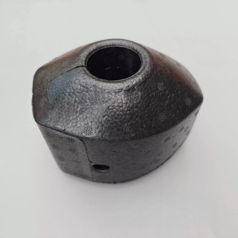 Foam motor case insert with textured dark cover and circular opening
