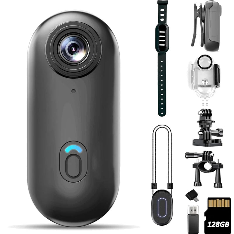 Compact 4K Action Cam with Magnetic Mount & 128GB Storage for Outdoor Adventures