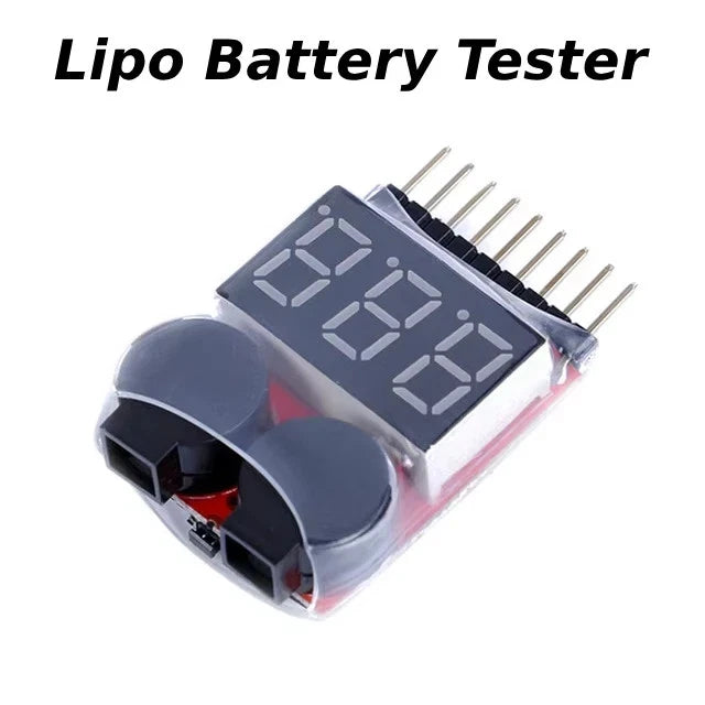 Lipo Battery Tester 1-8S Low Voltage Alarm Buzzer LED Indicator Volt 2.7-3.8V Battery