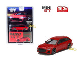 1:64 MiniGT#194 Audi RS 6 Avant Tango Red Carbon Black Edition Metallic mgt00194
