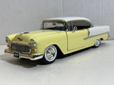 JADA SHOWROOM FLOOR 1955 CHEVY BEL AIR YELLOW 1:24 DIECAST MODEL CAR NEW NO BOX