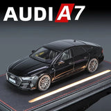 1:24 Audi A7 2024 Diecast Car Model Wheel Steering Sound & Light Kids Toy Gift