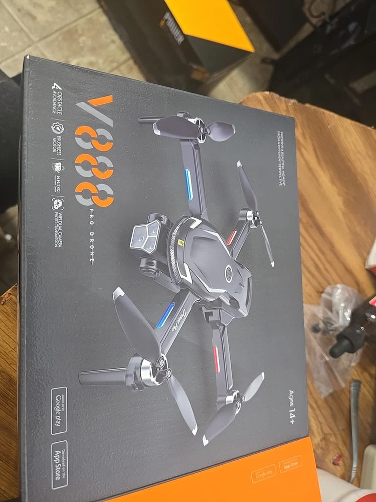 V888 Drone With 8K HD Dual Camera FPV WIFI Foldable Quadcopter +Battery MMBN