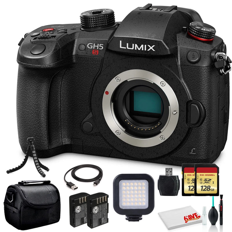 Panasonic Lumix DC-GH5S Mirrorless Digital Camera (DC-GH5S) Bundle +2 x Sony 128