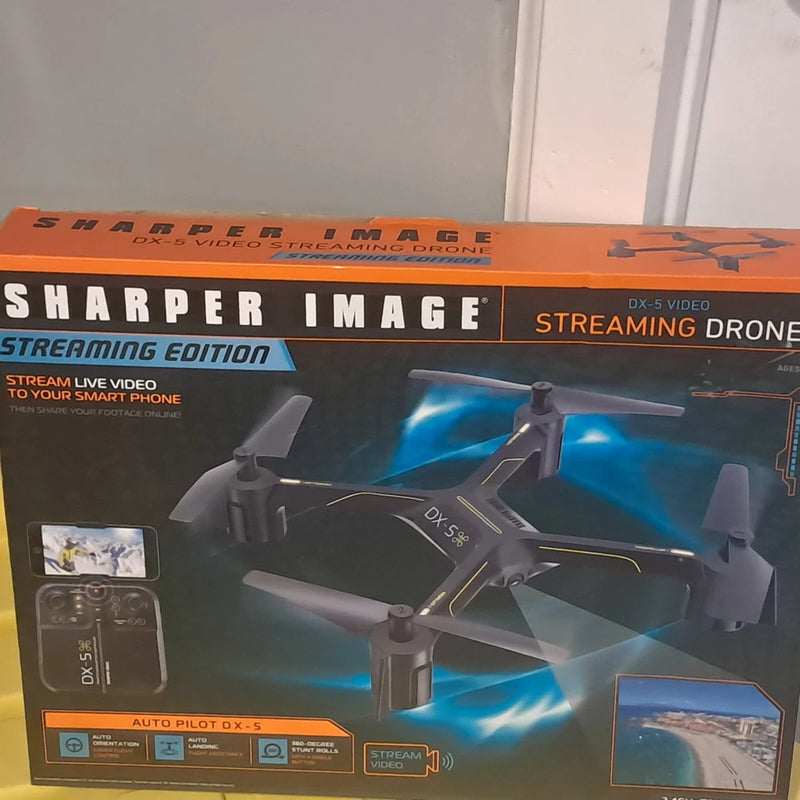 Drone. Sharper Image.  With Box, Instructions, Batteries, Extra Propellers