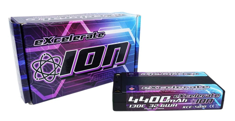 Excelerate ION 2S 130C Hardcase LiPO 7.4V/4400mAh Shorty Ultra Low CG XCE-4010 Battery
