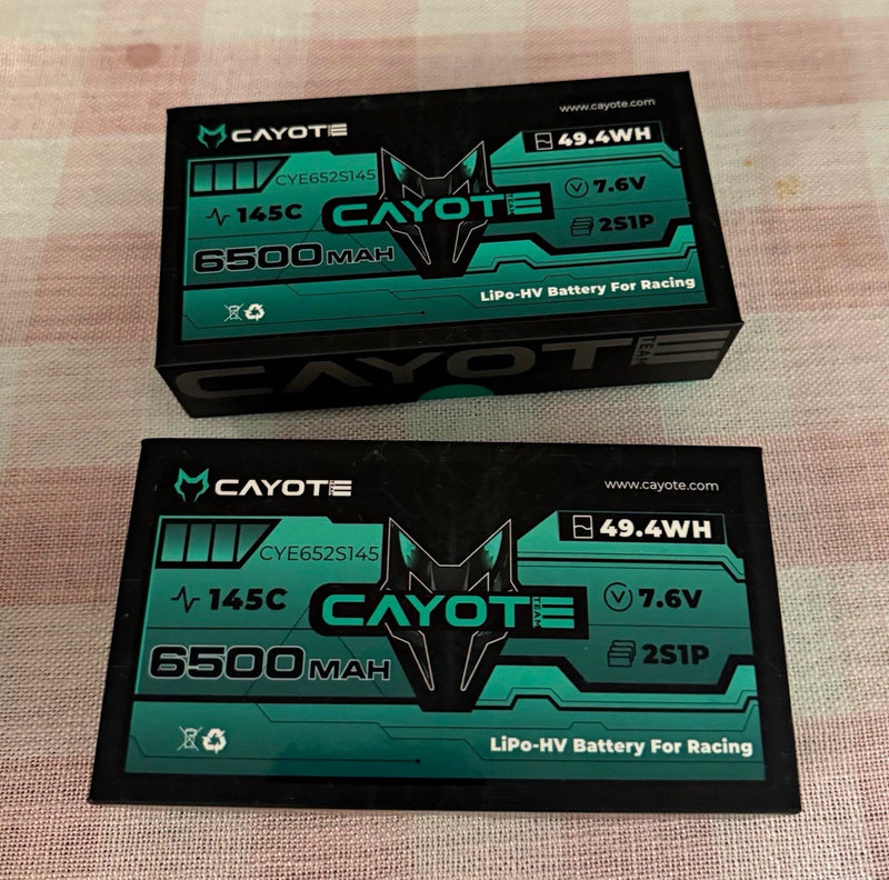 Cayote LiPo-HV 6500mAh 7.6V 2S RC Battery CYE652S145 for 1:10 Battery