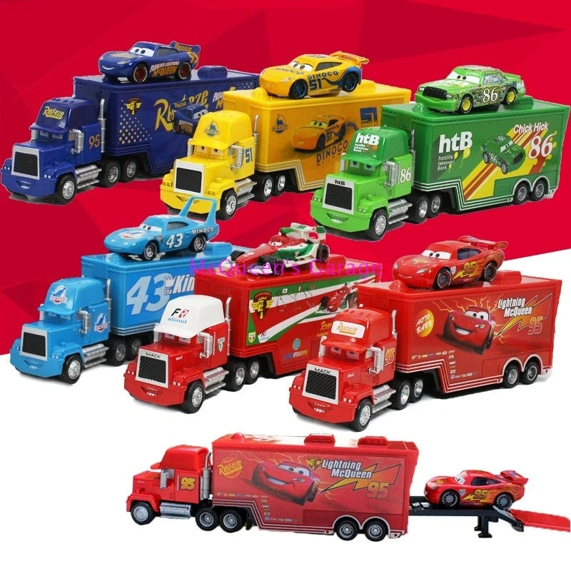 Disney Pixar Cars Mack Truck & Lightning McQueen Diecast Metal 2-Pack Toy Set