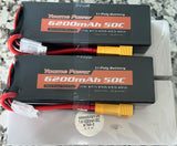 2S Lipo Battery 7.4V 6200mAh 50C RC Battery Hard Case with XT60-2Plug for RC Car Battery