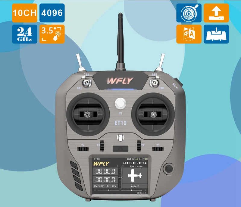WFLY ET10 2.4GHz RC Controller Remote Controller for FPV Fixed Wing Drones os67