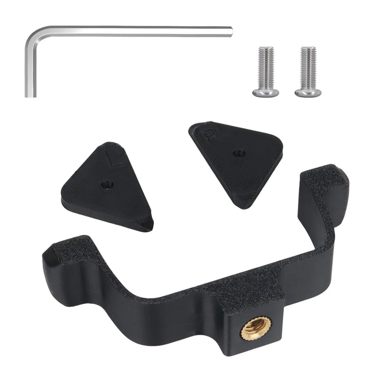 Black 1/4-inch drone mount adapter with gold threaded insert and included screws