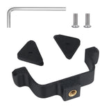 Black 1/4-inch drone mount adapter with gold threaded insert and included screws