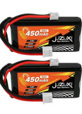 2PCS 7.4V Lipo Battery 450mAh 2S 30C Rechargeable Lithium Polymer Batteries
