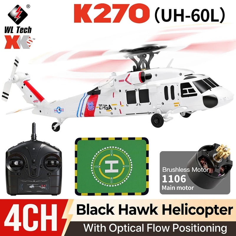Wltoys K270 RC Helicopter UH-60L Black Hawk Brushless 6-Axis 4CH Remote Control