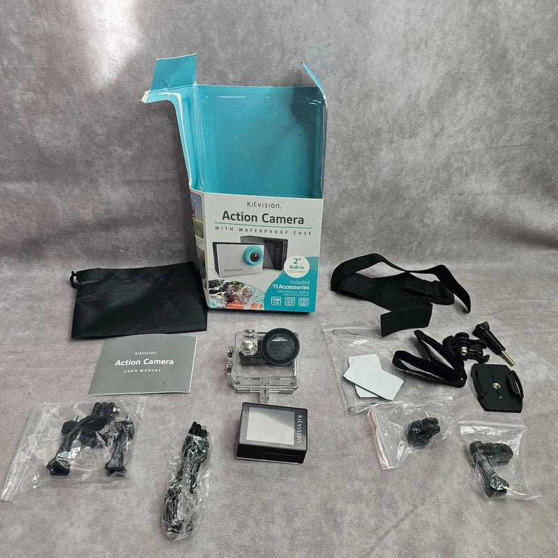 KitVision Kvactcam2 720p HD Action Camera Waterproof Case 11 Accessories