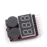 Lipo Battery Voltage Tester Volt Meter Monitor 1-8S w Low Voltage Alarm