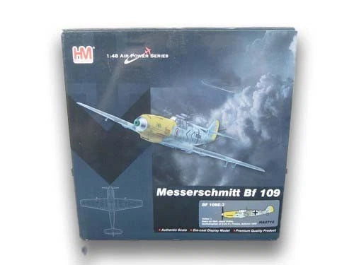 1:48 Messerschmitt Bf 109E-3 model airplane kit in yellow box