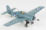 Light blue F4F-4 Wildcat model airplane with propeller and landing gear