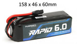 Turnigy Rapid 6S 6000mAh 22.2V 100C Lipo Battery w/XT90 Battery