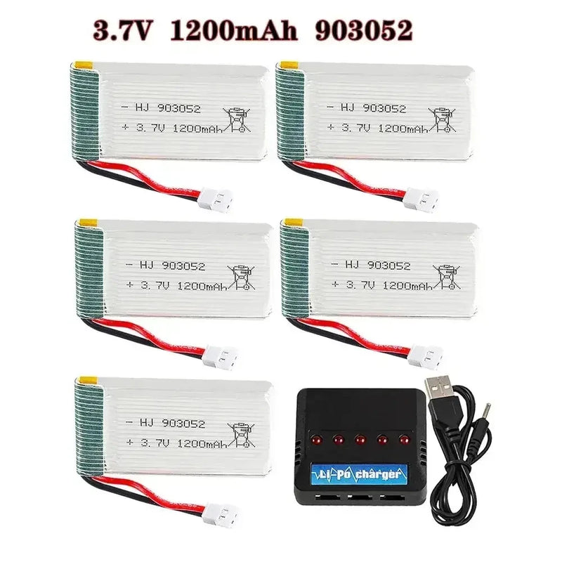 3.7V 1200mAh 903052 Lipo Battery For Syma X5SW X5SC X5C JJRC H5P RC Quadcopter