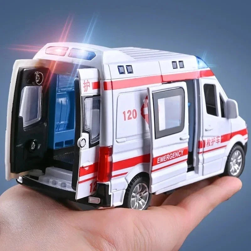 1:32 Alloy Ambulance Car Model Toy Vehicle Diecast Sound Light Kids Gift UK