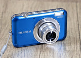 Fujifilm FinePix JV100 12.0MP Digital Camera Blue + Charger / Case / 2Gb SD