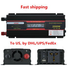 2000W Car LCD Power Inverter DC 12V to AC 110V Or 220V Portable Converter