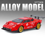 1:32 Lamborghini Countach LBWK Diecast Model Car w/ Sound Light Pull-Back Toy