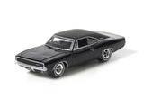 1968 Dodge Charger R/T - Black Diecast 1:64 Scale Model - Greenlight 44724