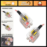 2 PCS RCA Converter for Car Audio, Subwoofer & Speaker Line Output High Low Leve