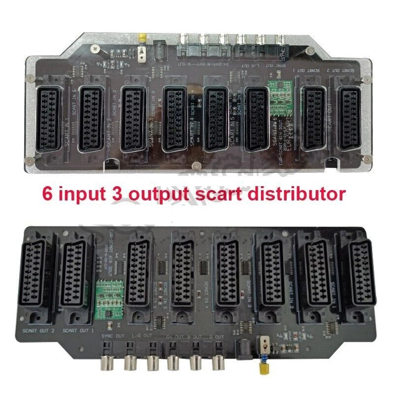 NEW EUR Scart Distributor 6 input 3 output RGBS Fully Automatic Video Converter