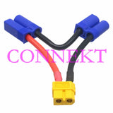 XT60 Female to 2x EC5 Male Series 14AWG 10CM Wire For RC lipo battery