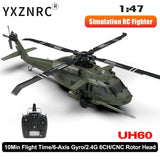 YXZNRC F09-V UH60 RC Helicopter 2.4G 6CH 3D 6-axis Gyro RTF Aircraft 2 Batteries