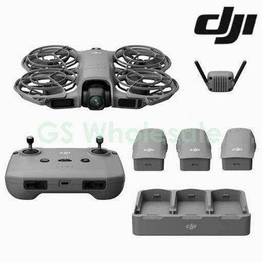 Drone kit with controller, three batteries, and charging hub