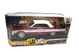 MotorMax 1964 Chevy Impala Lowrider Burgundy Red 1:24 Diecast Model NEW IN BOX