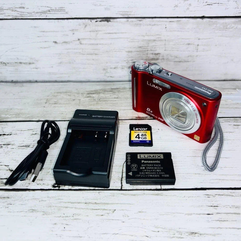 Panasonic DMC-ZX3 Compact Digital Camera Red Tested with Accessories