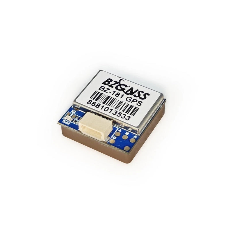 GPS navigation module with blue circuit board and brown metal housing