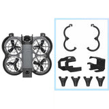 Drone prop guard and bumper parts set with landing gear protectors, black