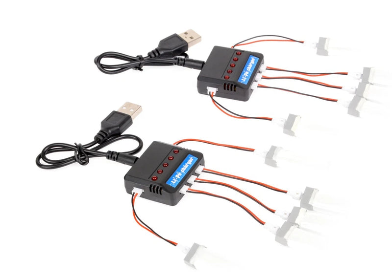 2pk 5 Port Parallel USB Multiple Charger for E-flite 1S 3.7v Li-Po Battery